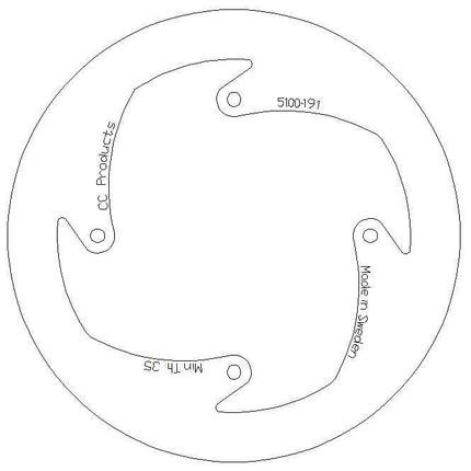 Disc Brake Rear KTM85 Solid, Cross-center Product 5100-191, 40-128.CC.SOLID 47010060500