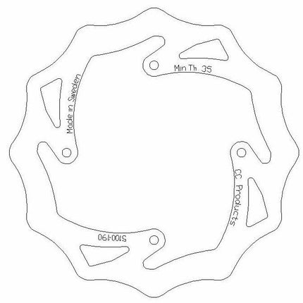 Disc Brake Rear KTM85 Wave, Cross-center 5100-190