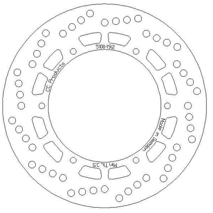 Disc Brake Front Maico 84-85, Cross-center Product 5100-192