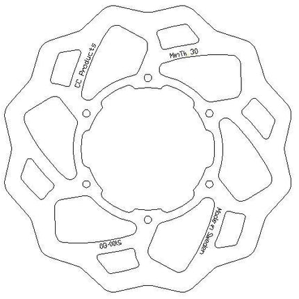 Disc Brake Front Gasgas Wave, Cross-center 5100-080