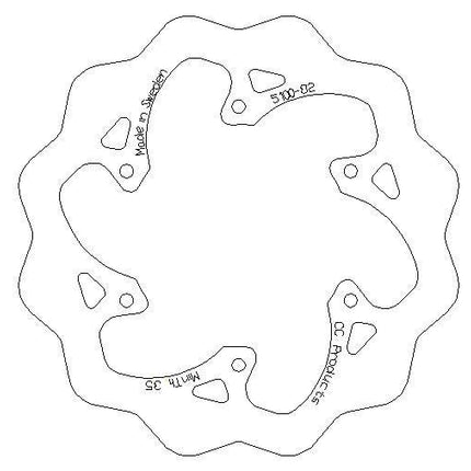 Disc Brake Rear Gasgas 95-ON, Cross-center Product 5100-082, 40-171.WAVE