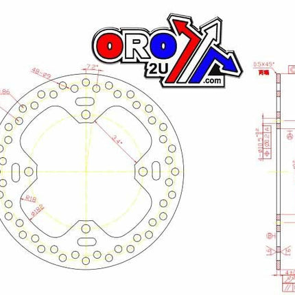 Disc Brake Rear Honda CR 97-01 43351-KZ3-B00 MDS128 18-0036