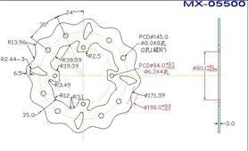 Disc Brake Rear CR80 CR85 Wave, Psychic MX-05500W Honda