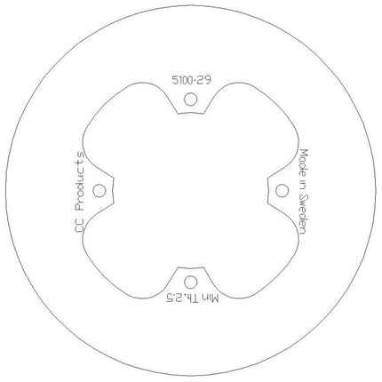Disc Brake Rear CR80 85 Solid, Cross-center 5100-29 CRF150
