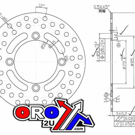 Disc Brake Front / Rear Kawasaki KX65 KX60 65 MDS268