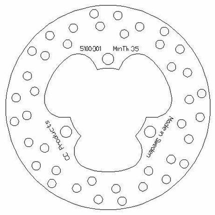 Disc Brake Rear TRX450R Cc, Cross-center Product 5100-301, 43251-HP1-003