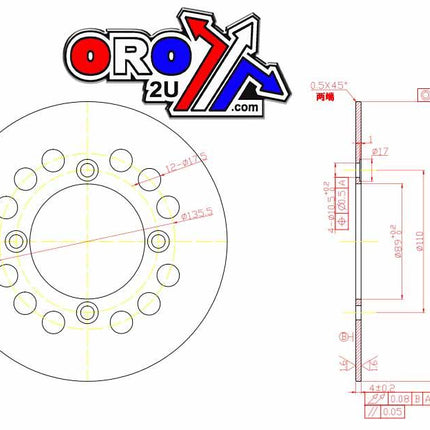 Disc Brake Rear Lt-f 500L-a MDS168 69211-38F00