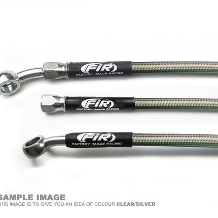 Hose Front Brake Silver / Blk, 2000-2007 DRZ400 Suzuki FIR, Kit Done