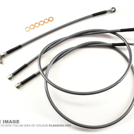 Hose Front Brake +2 Silver/bk, Yamaha YFZ450 2004-2009 FIR