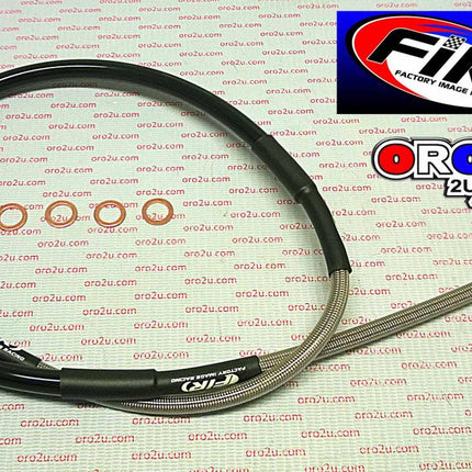 Hose Front Brake Silver / Blk KTM SX65 2002-2005
