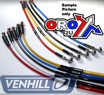 Hose Front Brake Silver / Blk, Venhill H01-1-033/P, Husqvanra TE450 TE510 2006