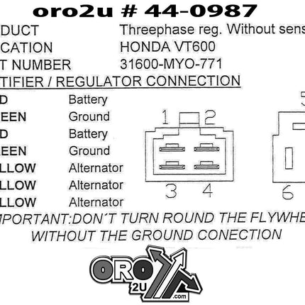 Regulator Voltage 12V / 25A VT600, 31600-MM8-00331600-MM8-02831600-MY0-771, AHA6043, Road, Mc, Hx RF009
