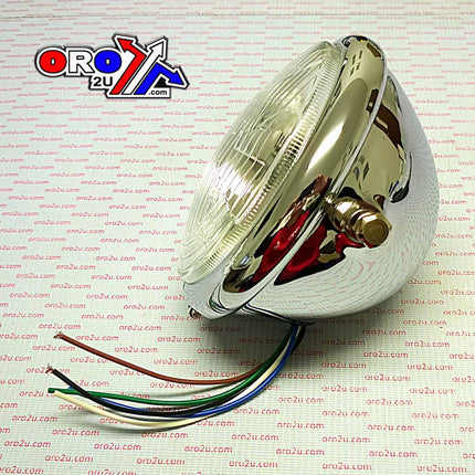 Head Light Round 5.5 140mm Chrome 12V, Universal, MC-01098