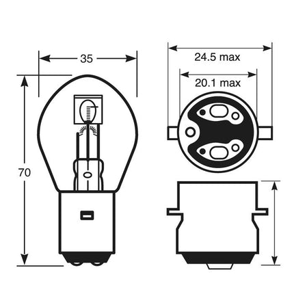 Bulb 12V 35/35W Bosch BA20D