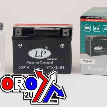 Battery LTX4L-BS 12V 3A M.free, Landport 50314 + Acid Pack, Agm, Ma LTX4L-BS