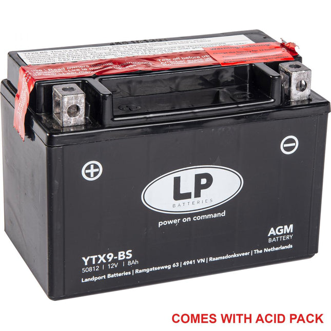 BATTERY LTX9-BS 12V MA.FREE, LANDPORT Maintenance Free, AGM MB YTX9-BS, MA LTX9-BS