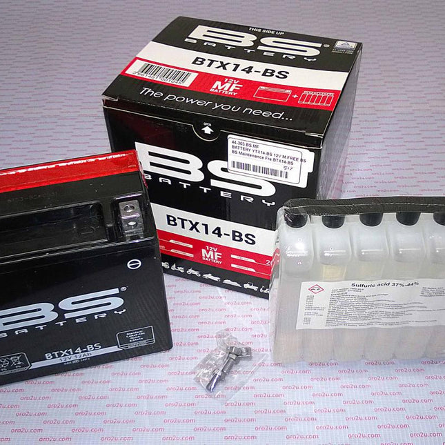 BATTERY YTX14-BS 12V M.FREE BS, BS Maintenance Fre BTX14-BS, 300604, BS-BTX14-BS