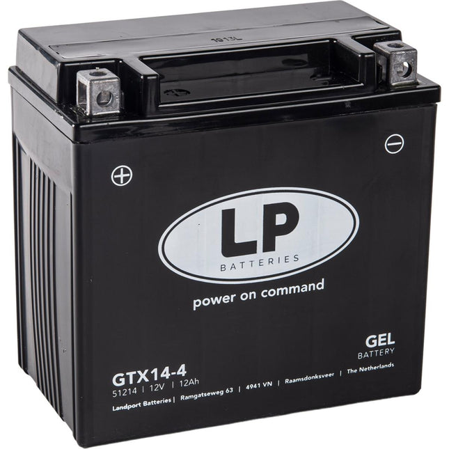 Battery LTX14-4 (GTX14-BS) 12V Gel, Landport 51214, Mg LTX14-4, Mg GTX14-BS, (same As YTX14-BS)
