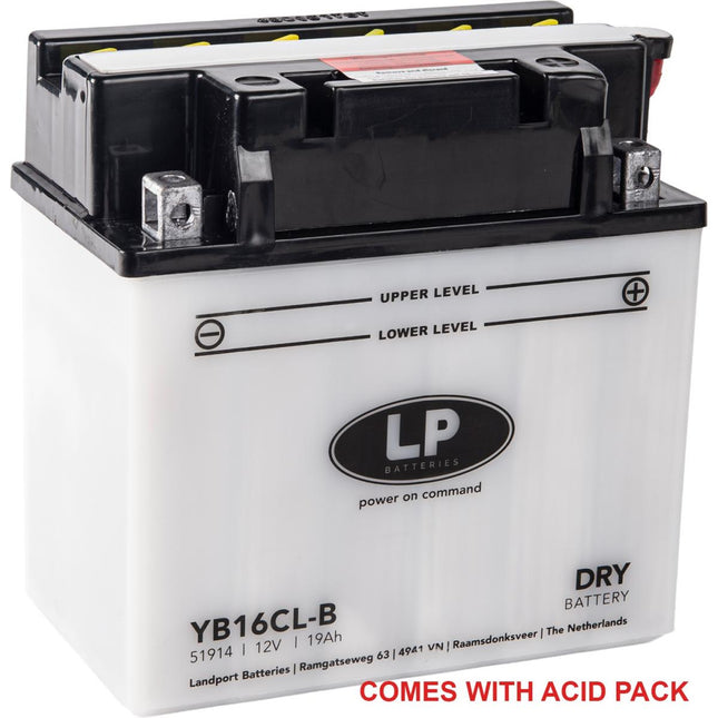 Battery LB16CL-B 12V 19Ah., Landport Dry+acid Pack, Road, Mc Ma YB16CL-B, Md LB16CL-B