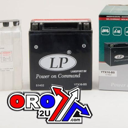 BATTERY LTX16-BS 12V 14Ah MF, LANDPORT Maintenance Free, YTX16-BS AGM