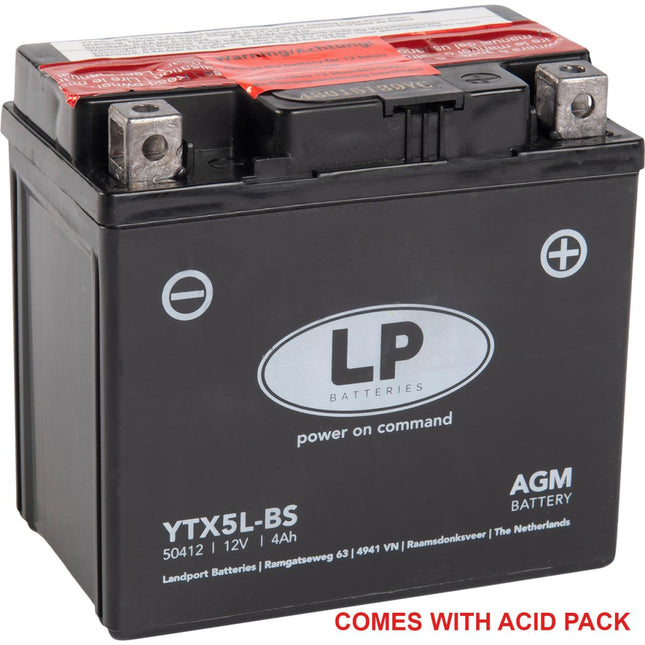 Battery LTX5L-BS Main. Free, Landport 50412 + Acid Pack, Mb YTX5L-BS Agm, Ma LTX5L-BS