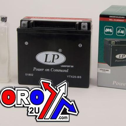 BATTERY LTX20-BS 12V 18Ah. MF, LANDPORT Maintenance Free, 81802 MB YTX20-BS AGM