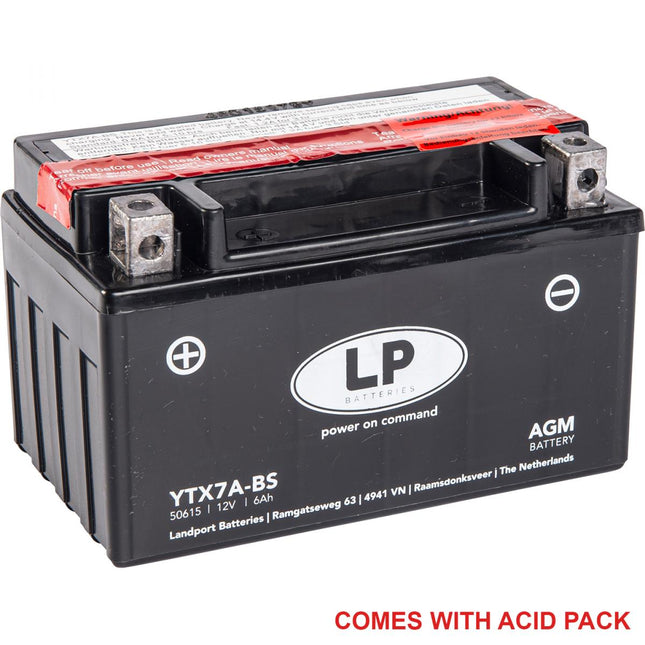 Battery LTX7A-BS Mainten Free, Landport 50615 Agm, Mb YTX7A-BS, Ma LTX7A-BS