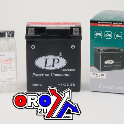 BATTERY LTX7L-BS 12V MA.FREE, LANDPORT Maintenance Free, 50614 AGM, MA LTX7L-BS