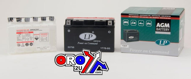 BATTERY LT7B-BS 12V 6.5Ah., LANDPORT Maintenance Free, (SAME AS YT7B-4) 50798 AGM, MA LT7B-BS