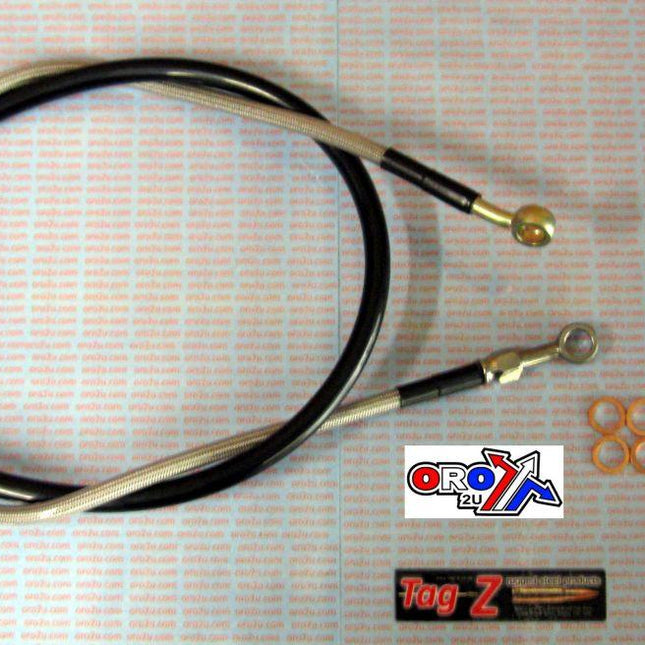 Hose Front Brake Silver / Blk Venhill K02-1-041/P KX RM RMZ