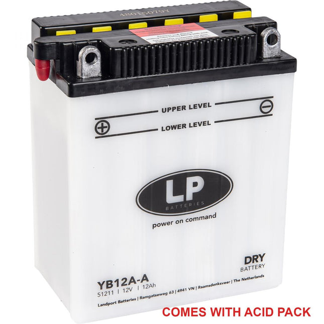 Battery LB12A-A 12V 12Ah., Landport 51211 W/ Acid Pack, Road, Mc Ma YB12A-A, Md LB12A-A