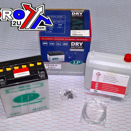 Battery LB12A-A 12V 12Ah., Landport 51211 W/ Acid Pack, Road, Mc Ma YB12A-A, Md LB12A-A