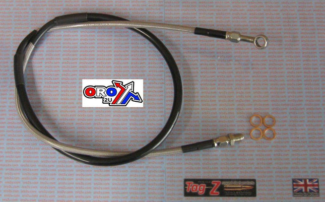 Hose Front Brake Silver / Blk CR250 CR500 89-91 CR125 90-91 H02-1-035/P