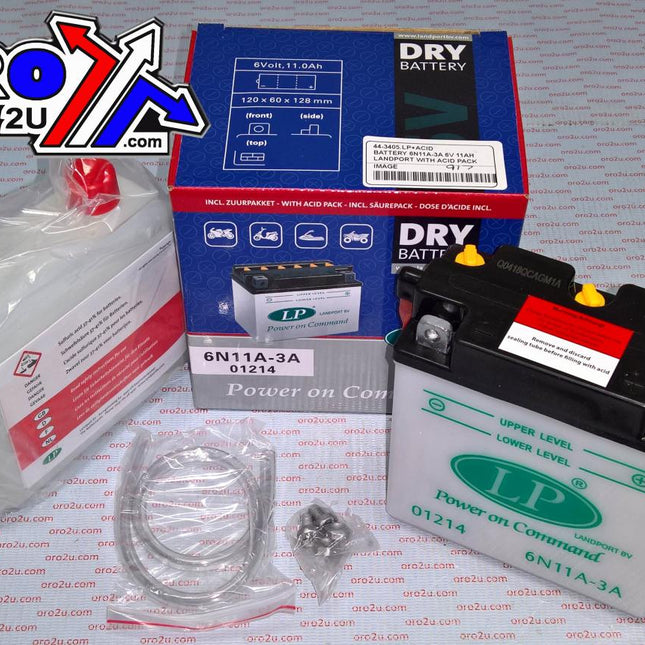 Battery 6N11A-3A 6V 11AH, Landport With Acid Pack, Road, Mc Ma 6N11A-3A