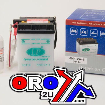 Battery 6N4-2A-4 6V 4Ah, Landport 00414 With Acid Pack, Road, Mc Ma 6N4-2A-4
