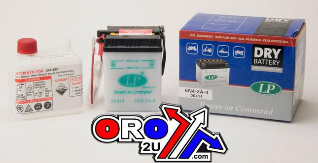 Battery 6N4-2A-4 6V 4Ah, Landport 00414 With Acid Pack, Road, Mc Ma 6N4-2A-4