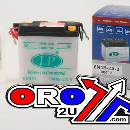 Battery 6N4B-2A-3 6V 4AH, Landport 00412 With Acid Pack, Road, Mc