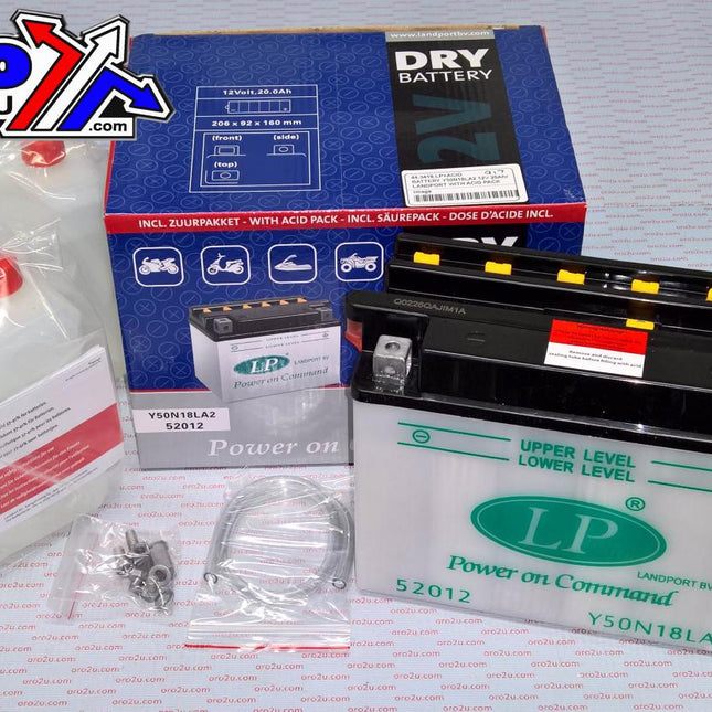 Battery L50N18LA2 12V 20Ahr, Landport With Acid Pack, Road, Mc Ma Y50N18L-A2, Md L50N18LA2