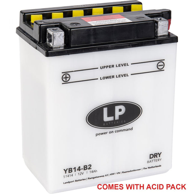 Battery LB14-B2 12V 14Ah., Landport With Acid Pack, Road, Mc Ma YB14-B2