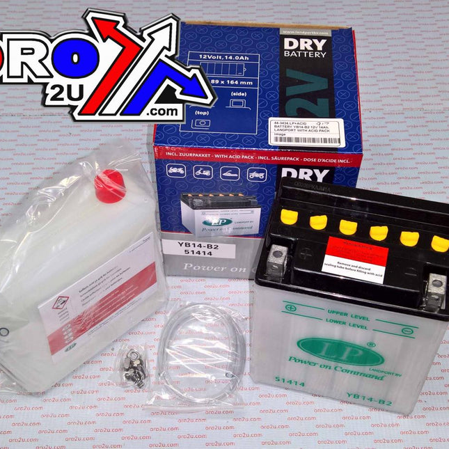 Battery LB14-B2 12V 14Ah., Landport With Acid Pack, Road, Mc Ma YB14-B2