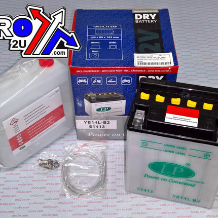 Battery YB14L-B2 12V 14Ah., Landport With Acid Pack, Road, Mc Ma YB14L-B2
