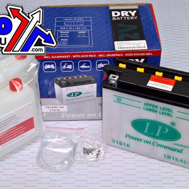 Battery LB16AL-A2 12V 16Ah, Landport With Acid Pack, Road, Mc Ma YB16AL-A2