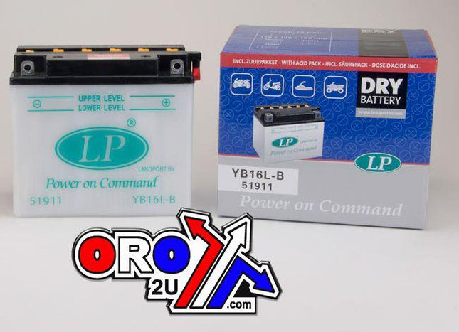 Battery YB16L-B 12V 19Ah. Dry, Landport 51911, Mb YB16L-B
