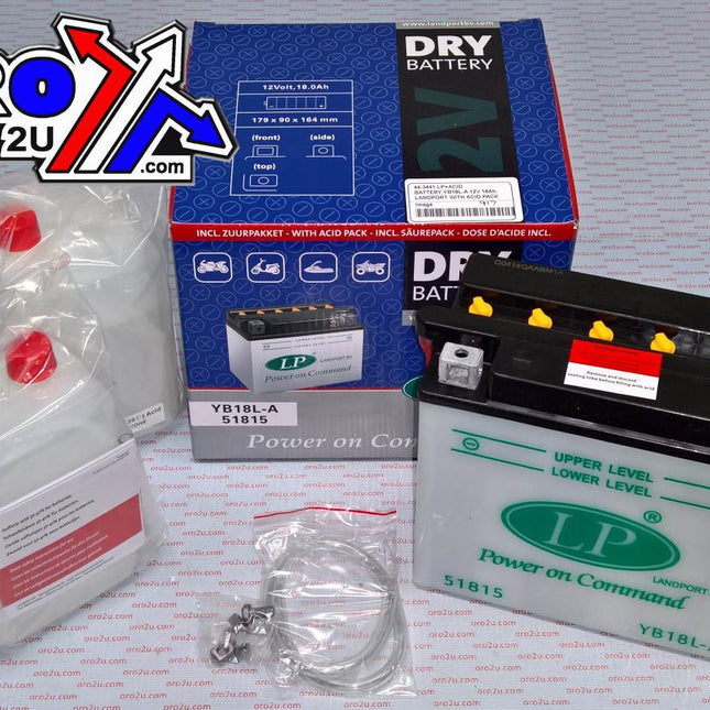 Battery YB18L-A 12V 18Ah., Landport With Acid Pack, Road, Mc Ma YB18L-A, Md LB18L-A
