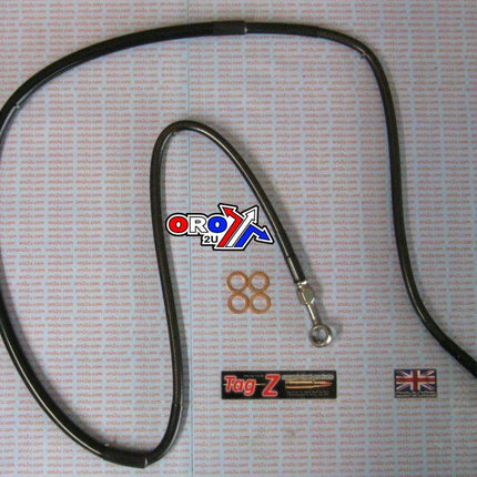 Hose Front Brake Carbon Blk, CR125/250 95-07, CRF250 CRF450 FIR, Kit Done