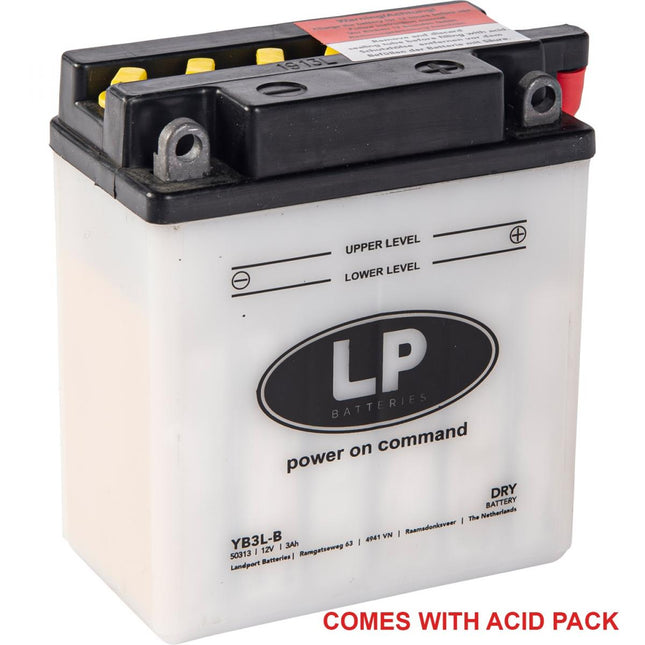 Battery YB3L-B 12V 3Ah., Landport With Acid Pack, Road, Mc Ma YB3L-B