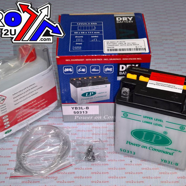 Battery YB3L-B 12V 3Ah., Landport With Acid Pack, Road, Mc Ma YB3L-B
