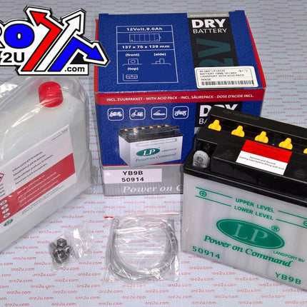 Battery LB9B 12V 9Ah., Landport With Acid Pack, Road, Mc Ma YB9B, Md LB9B
