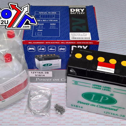 Battery 12Y16A-3B 12V 19Ah, Landport With Acid Pack, Road, Mc Ma 12Y16A-3B, Md 12Y16A-3B