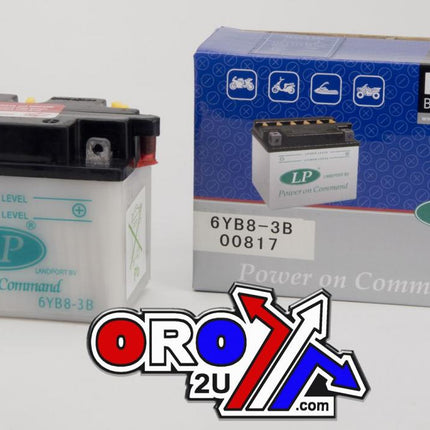 Battery 6YB8-3B, 6YB8LB 6V 8Ah, Landport 00617 Dry, Road, Mc, Mb 6YB8-3B